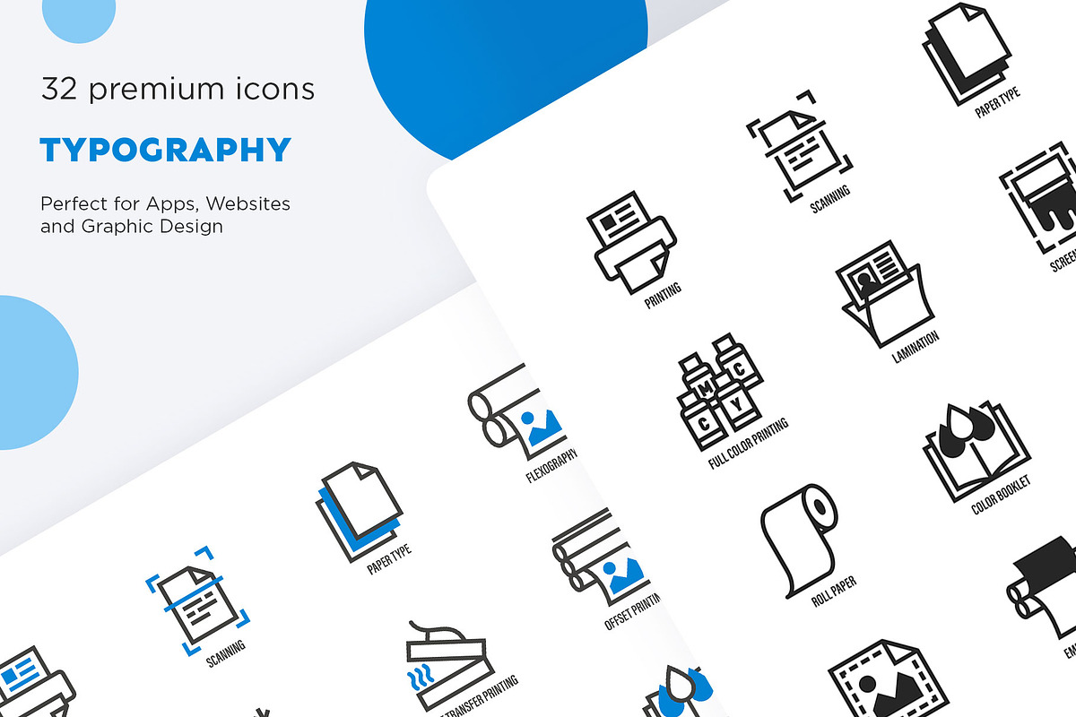 Typography | 32 Icons Set, an Outline Icon by Marina Silence (Photo 13 of 16)