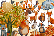 Autumn Animals Clipart Set, an Animal Illustration by The Dutch Lady Designs (Thumbnail 1 of 7)
