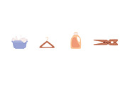 Clothes Washing Laundry Set, an Object Illustration by studiogstock (Thumbnail 3 of 4)