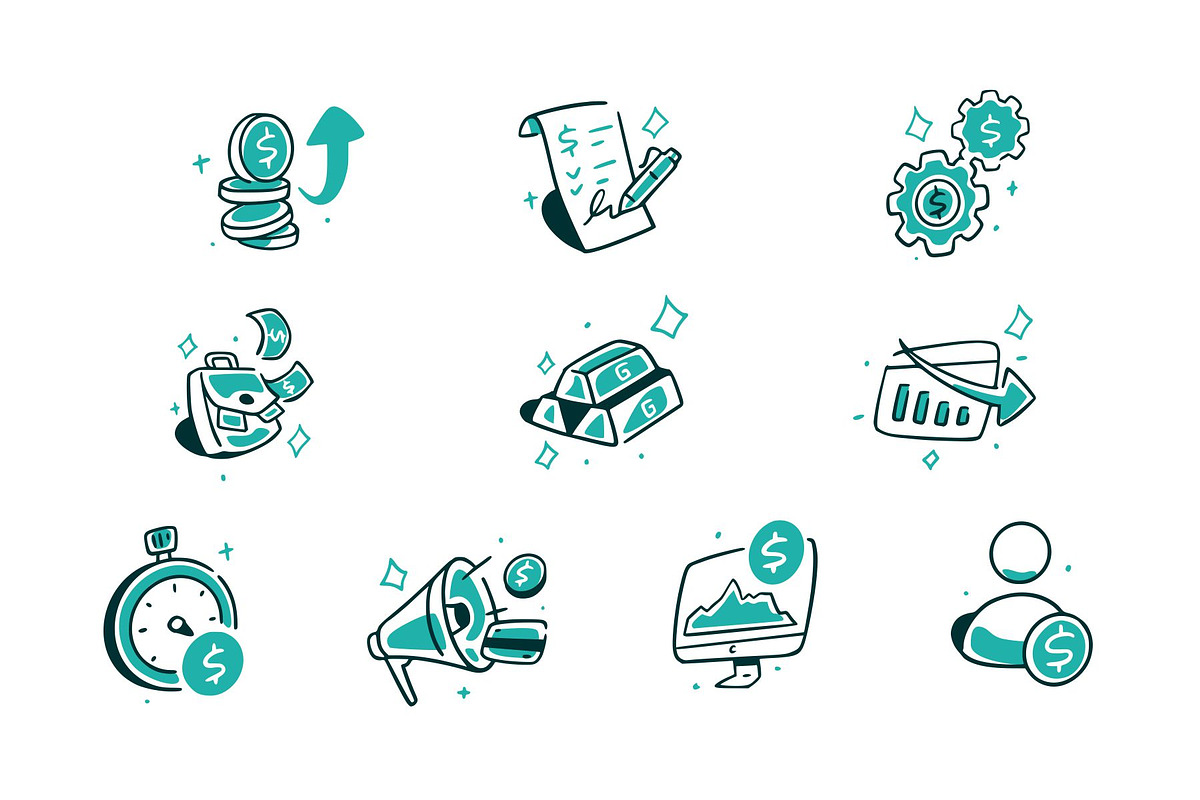 SaaS and Finance Icon Doodle Vol 2, an Object Graphic by SLAB! Design (Photo 2 of 3)