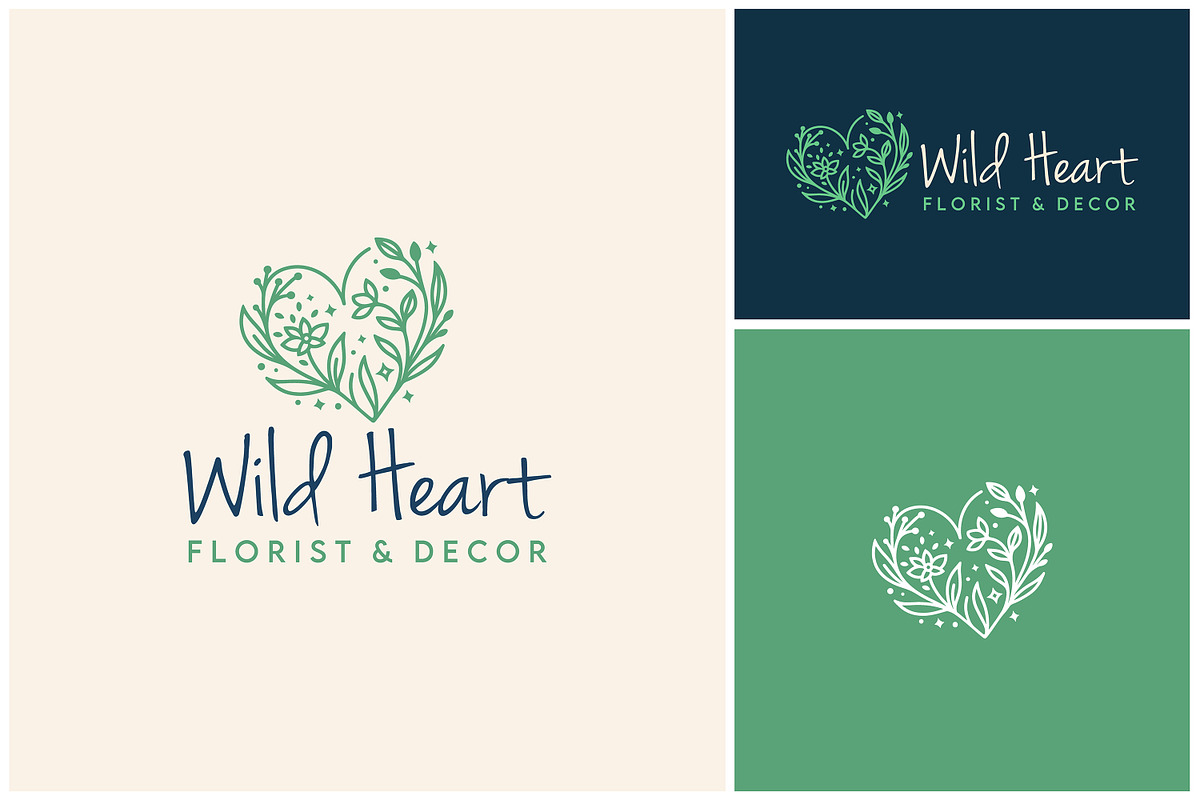 Vine Plant Floral Heart Love Logo, a Branding & Logo Template by Enola99d (Photo 1 of 3)