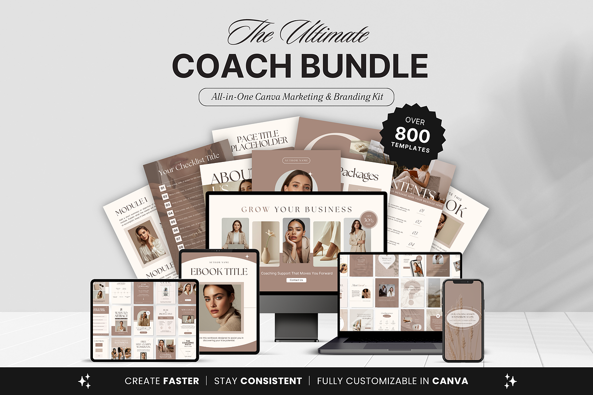 Coach Social Media Branding Bundle, a Social Media Template by DigiPax (Photo 1 of 15)