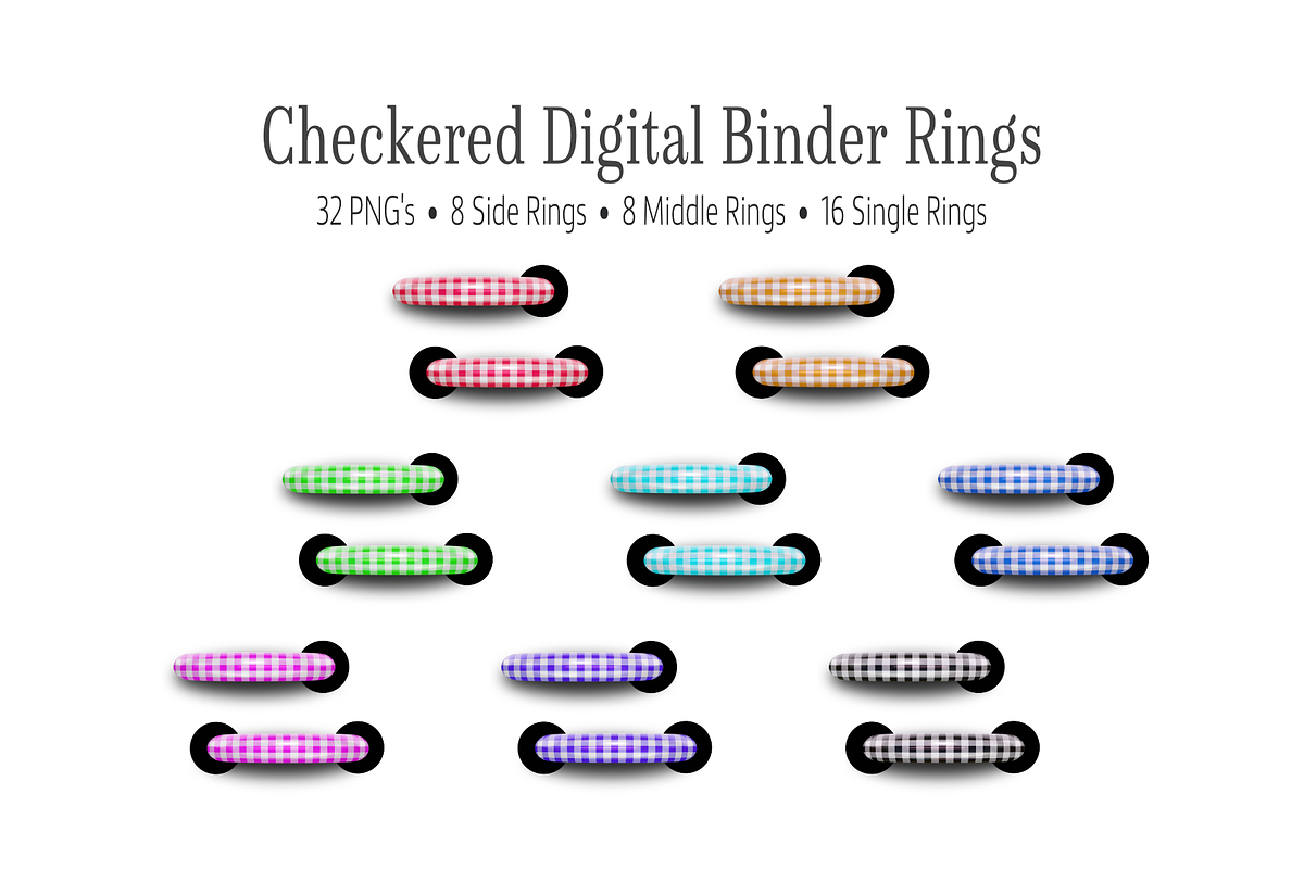 Checkered Digital Binder Rings, an Object Graphic by 3PointsCreative (Photo 1 of 6)