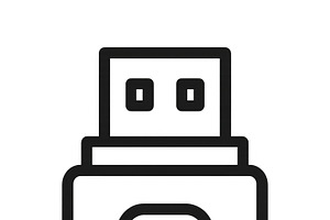 USB drive icon isolated on transpare, an Illustration by Dvoevnore photos