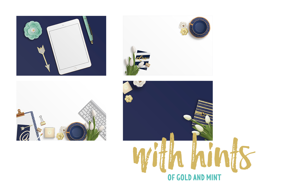 Navy & Gold Stock Bundle, an iPad Mockup by Garlic Friday Design (Photo 3 of 5)