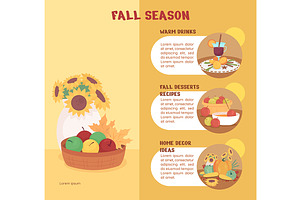 Fall season flat color infographic, a Templates & Theme by IMG visuals characters