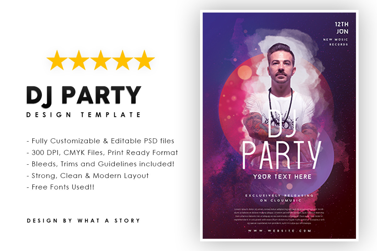 Dj party, a Flyer Template by What a Story (Photo 1 of 2)