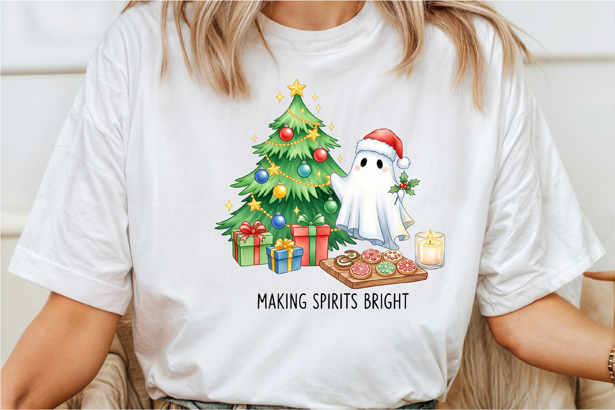 Christmas Ghost, Halloween Christmas, an Illustration by Rose Art (Photo 3 of 5)