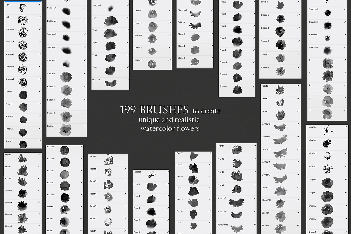 Watercolor Flowers Procreate Creator, a Brush Add-On by whiteheartdesign (Photo 2 of 8)