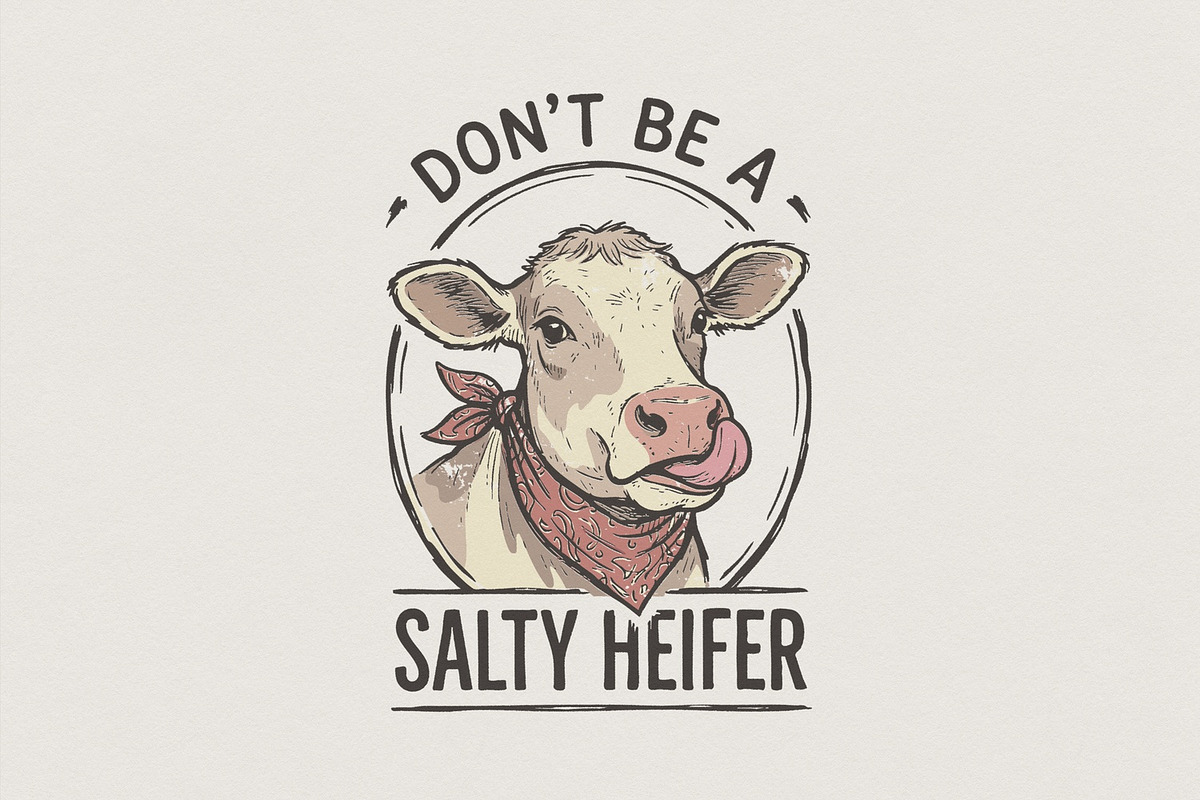 Dont Be A Salty Heifer PNG, Funny, an Illustration by SharpMarketplace (Photo 1 of 4)
