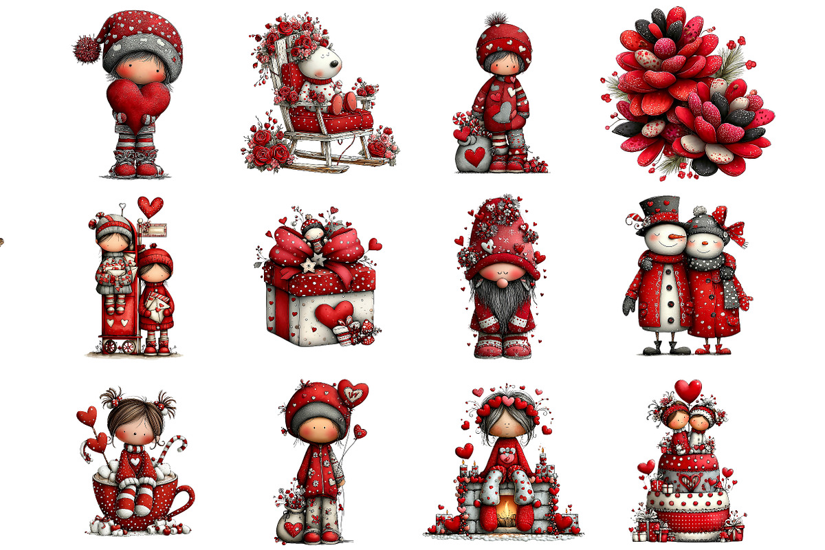 valentines day Clipart, an Illustration by DreamArtGraphic (Photo 3 of 4)