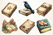 Watercolor Western Books Clipart, an Illustration by Dream Creation (Thumbnail 7 of 7)
