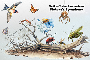 Nature's Symphony: Insects & More, an Illustration by Dazzling Art Boutique