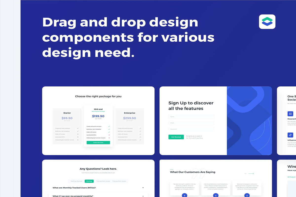 Wiredunk - Landing Page Template, an UI Kit Template by Creative Perspective (Photo 4 of 8)