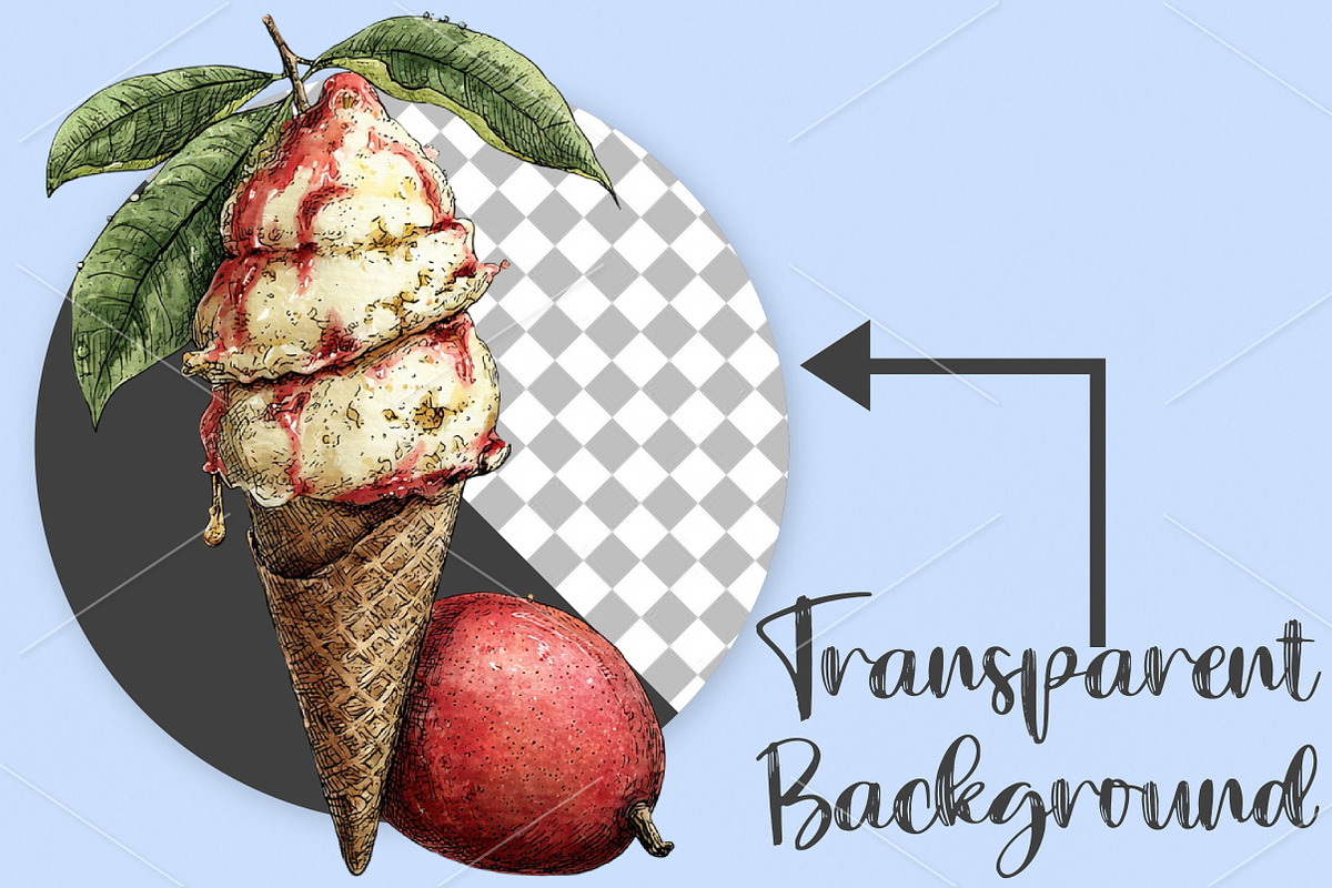 Whimsical Summer Ice Cream Clipart, an Illustration by Canvas Craft (Photo 2 of 7)