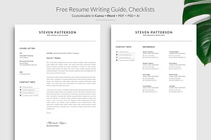 Resume / CV Template Canva & Word