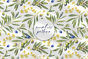 Olive Branches Watercolor Clipart, a Food Illustration by YarovaArt (Thumbnail 9 of 28)