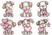 Whimsical Valentine Dog Clipart, an Illustration by Black Bird Studio (Thumbnail 4 of 6)