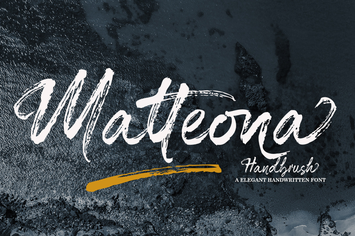 Matteona - Handbrush, a Script Font by Akifatype. (Photo 1 of 7)