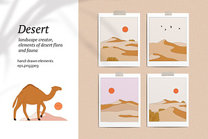 Desert Landscape and Clip Art, a Seasonal Illustration by Sweet Corner