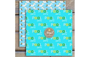 Pool Digital Paper & Clipart