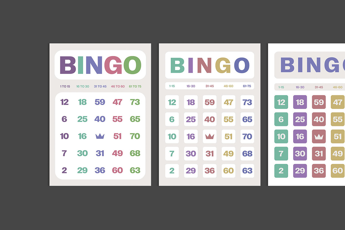 Pastel Bingo Card Templates, a Card Template by BrandPacks (Photo 3 of 7)