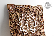 Buddha Mandala DXF File template, a Design Template by SwastikDesignsCrafts (Thumbnail 1 of 4)