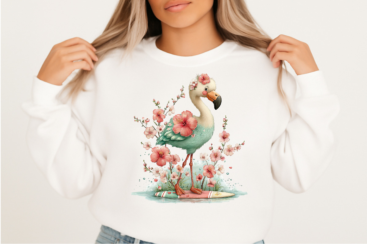 Whimsical Summer Flamingo Clipart, an Illustration by Craft Nest (Photo 7 of 11)