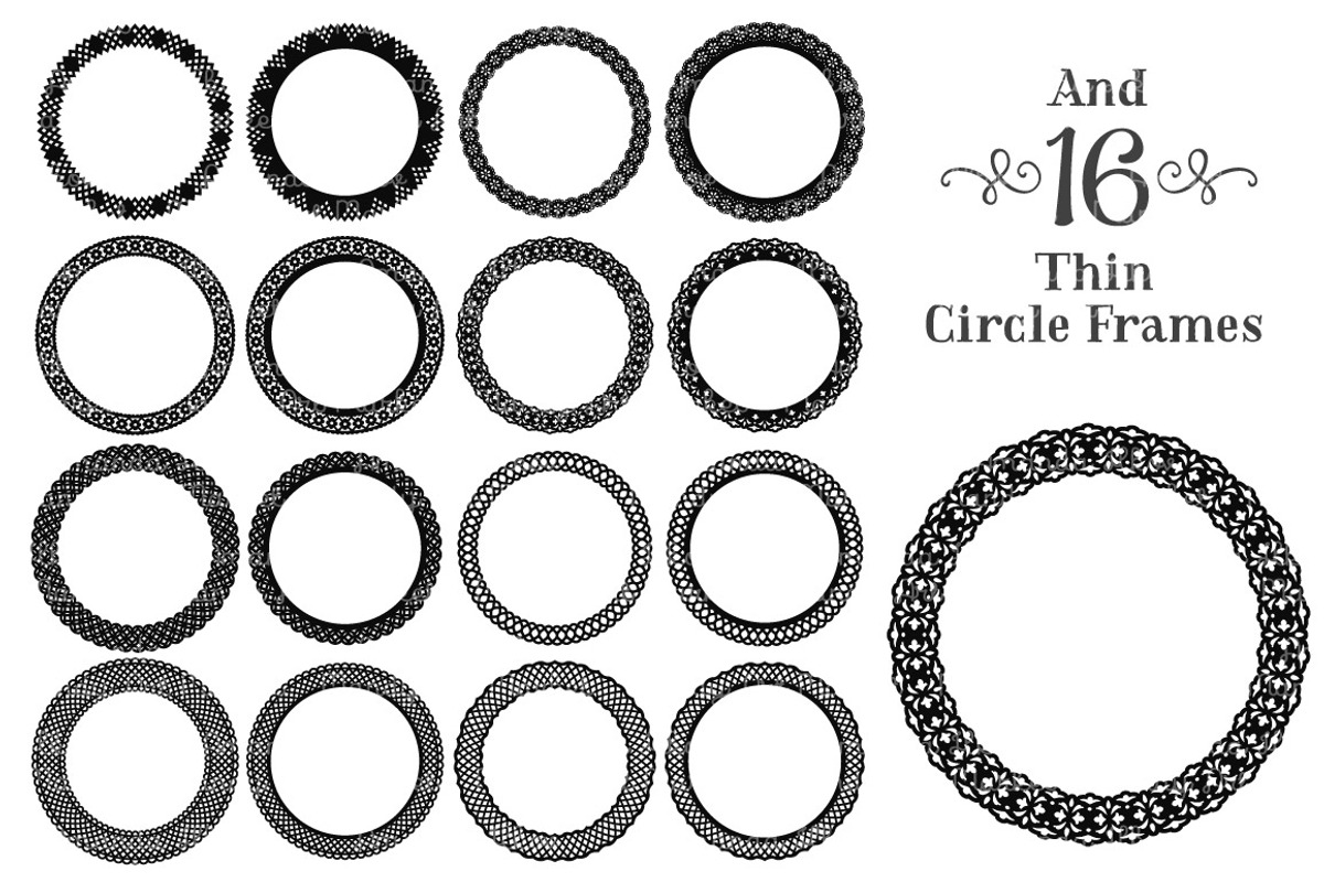 Round Vector Black Lace Frames, an Illustration by Amanda Ilkov (Photo 4 of 4)
