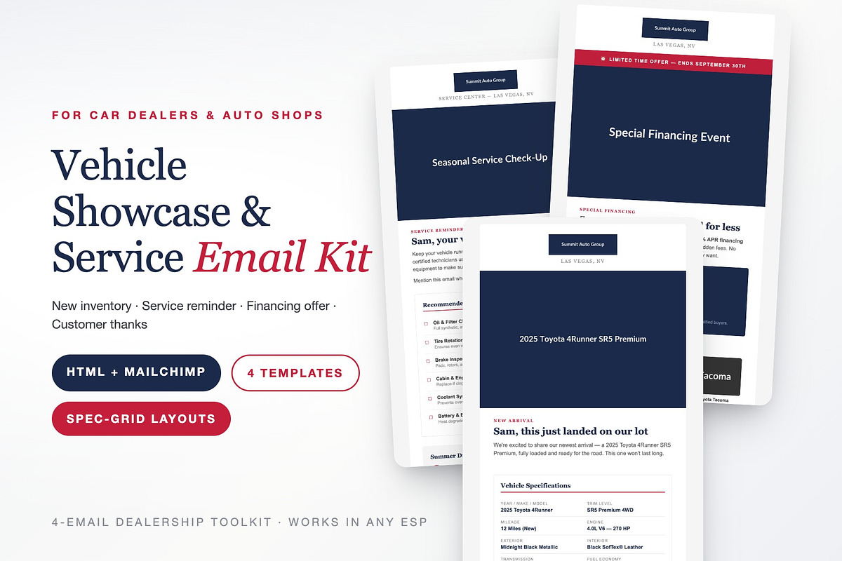 Automotive Email Kit — 4 Emails, an Email Template by Art Club (Photo 1 of 4)