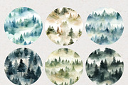 Misty Forest Seamless Patterns, a Pattern Graphic by Natural Planners (Thumbnail 3 of 3)