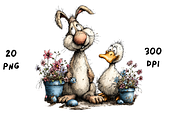 Whimsical Floral Bunny and Duck, an Animal Illustration by GiraffeCreative (Thumbnail 16 of 20)