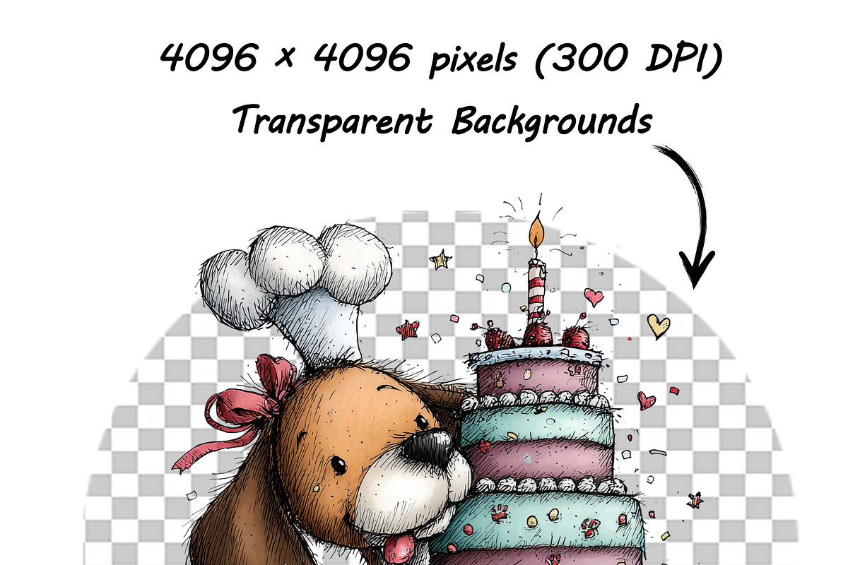 30 whimsical dog birthday clipart, an Illustration by one-touch (Photo 11 of 17)