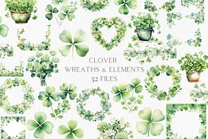 St Patricks day watercolor clipart, an Object Graphic by MyLittleMeow