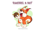 Cartoon Squirrel and Nut. Clipart., an Animal Illustration by KENO Mascots (Thumbnail 2 of 3)