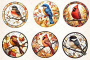 Fall Stained Glass Birds Clipart, an Illustration by Dream Creation (Thumbnail 6 of 6)