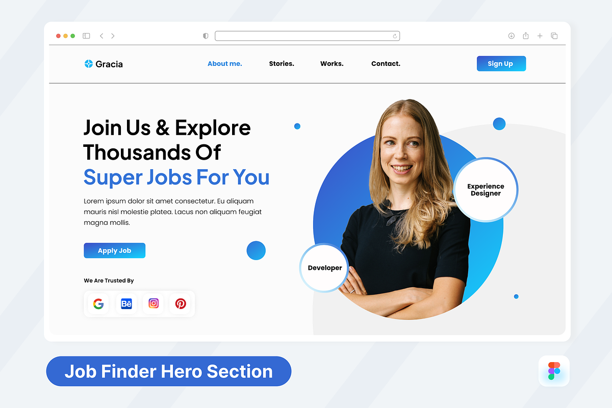 Gracia - Job Finder Hero Header, a Templates & Theme by SquidPixey (Photo 1 of 3)