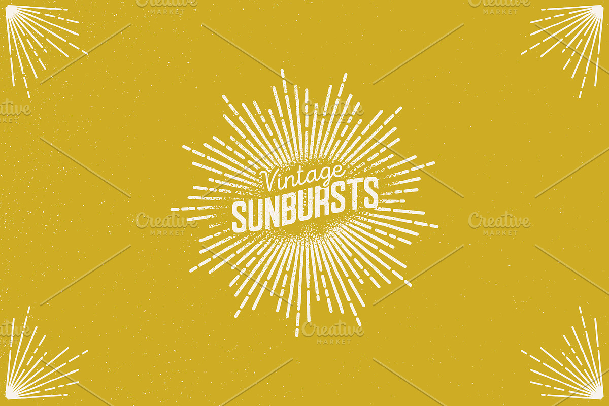Vintage Sunbursts Vector Set of 20, a Graphic by CojoMoxon (Photo 1 of 3)