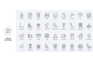 City infrastructure public icons, an Illustration by Lemberg Vector
