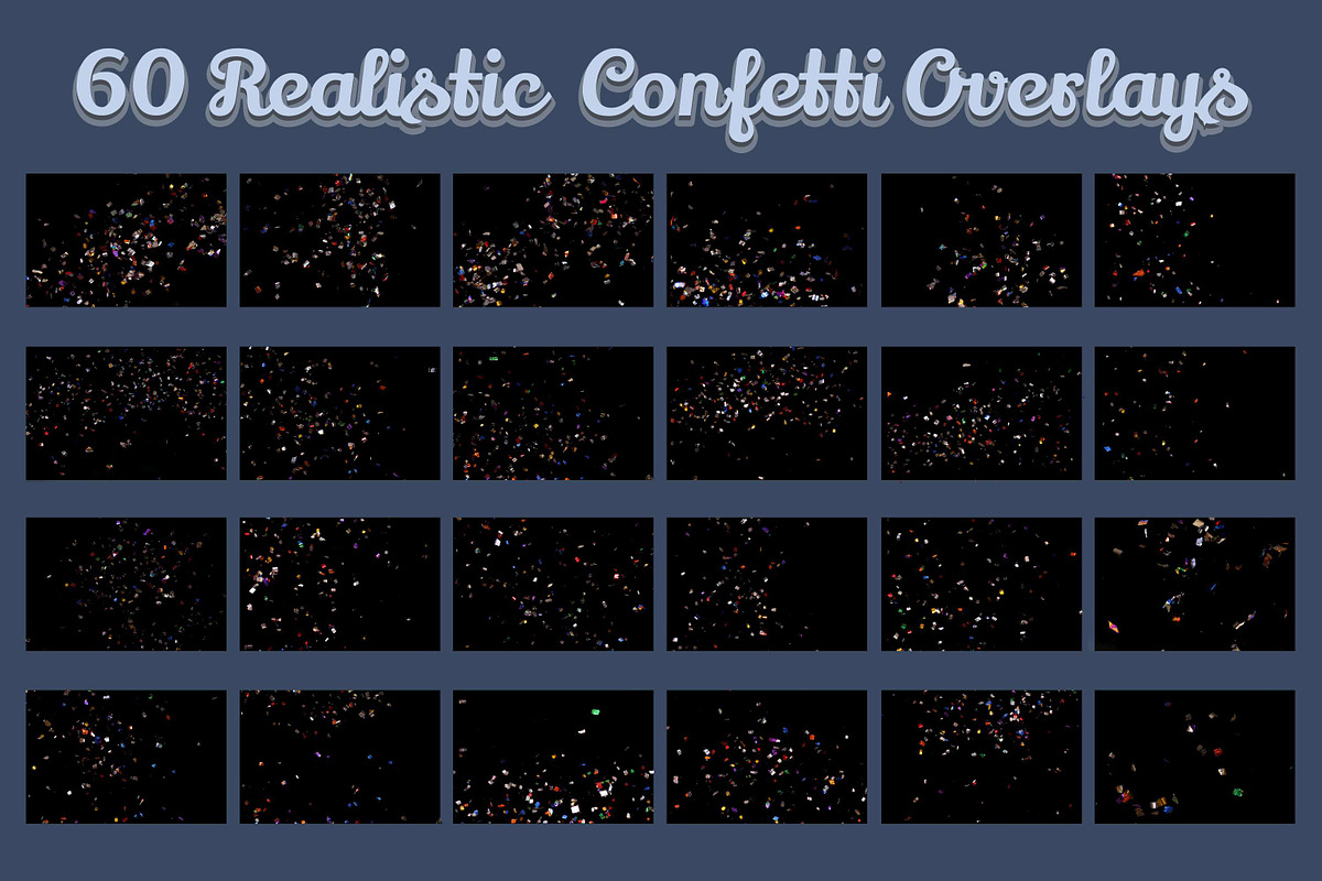 60 Realistic Party Confetti Overlays, an Object Graphic by 3Motional (Photo 9 of 14)