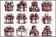 Whimsical Christmas Gift Box Clipart, an Illustration by Sublimation Artist (Thumbnail 3 of 6)