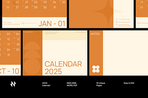 Modern Calendar 2025, a Stationery Template by Neermana