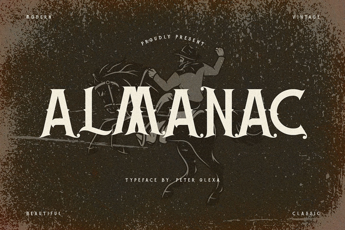 Almanac - Vintage Serif Font, a Serif Font by JumboDesign (Photo 1 of 6)