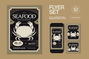 Restaurant Seafood Promotion Flyer, a Flyer Template by graphicook