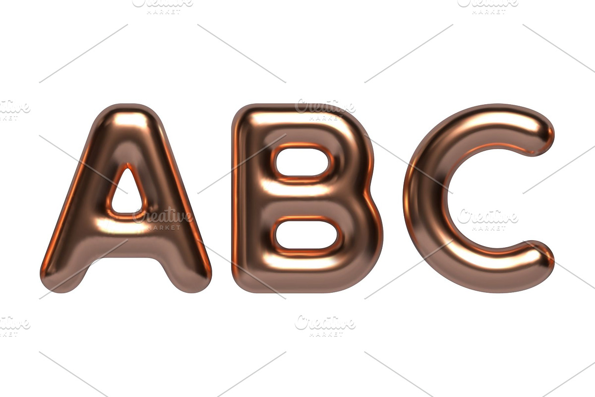 Copper Metallic Alphabet, Numbers, an Illustration by Stellalunarts (Photo 1 of 4)