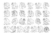 50 Dragon Procreate Stamps Brushes, a Brush Add-On by Procreate Sale (Thumbnail 5 of 6)