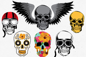 Set Of Vector Skull Icons