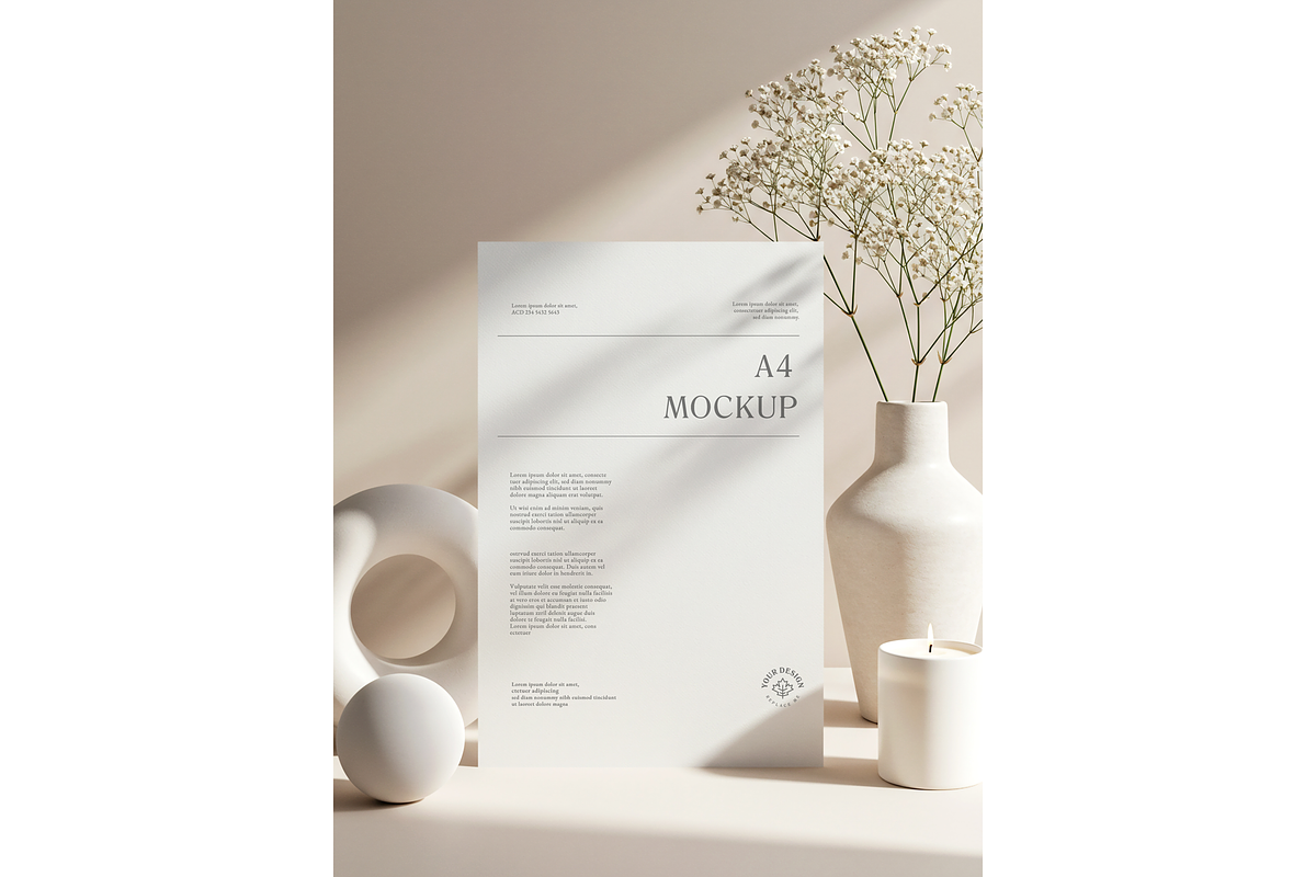 Aesthetic Letterhead Mockup PSD, a Mockup by Julia Anderi - Studio (Photo 1 of 2)