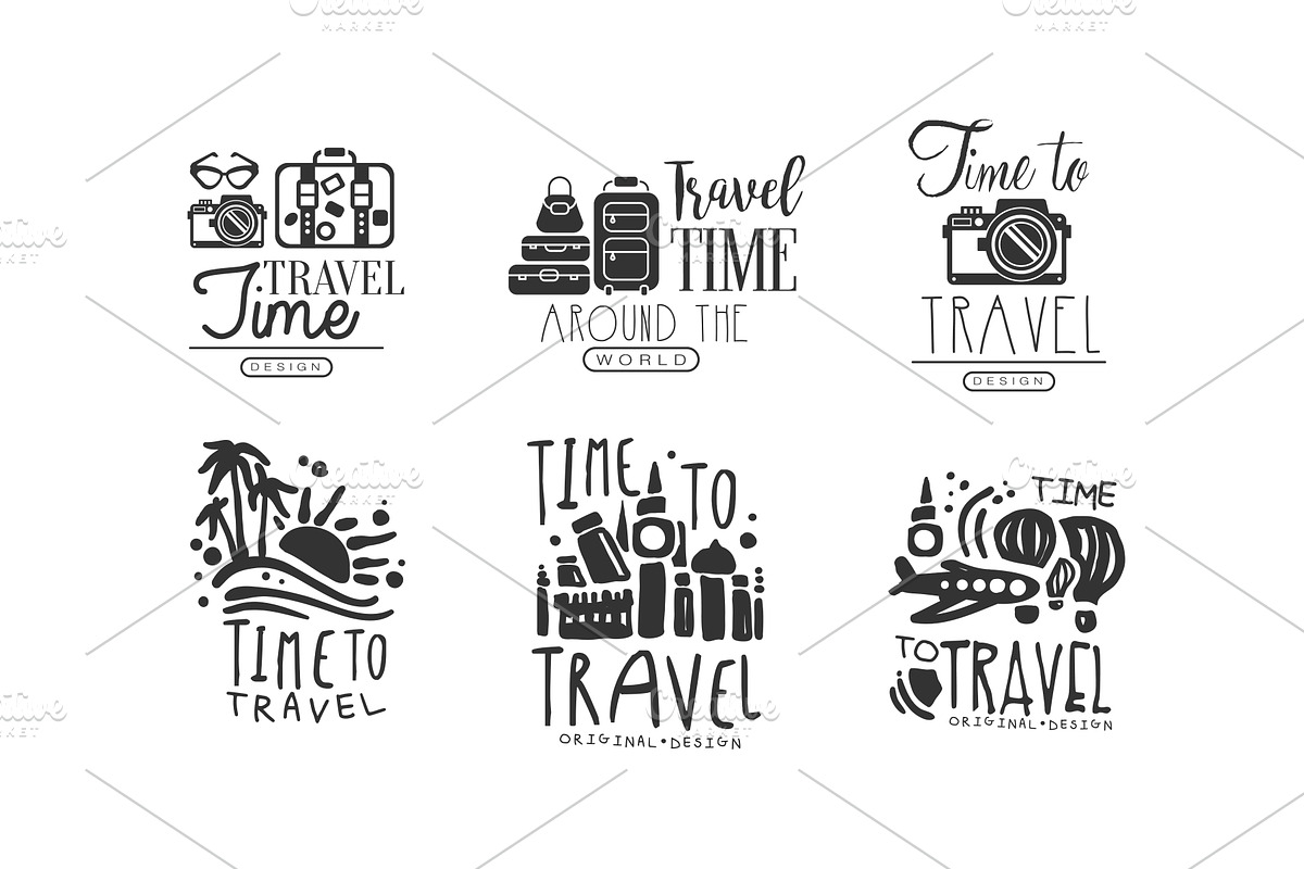 Time to Travel Labels or Logos, an Object Illustration by TopVectors