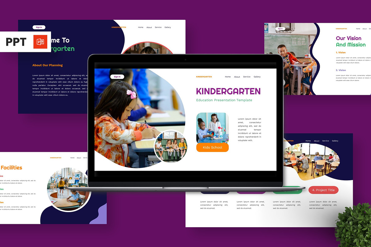 Kindergarten - Education Powerpoint, a Presentation Template by Deepslide Studio (Photo 1 of 6)